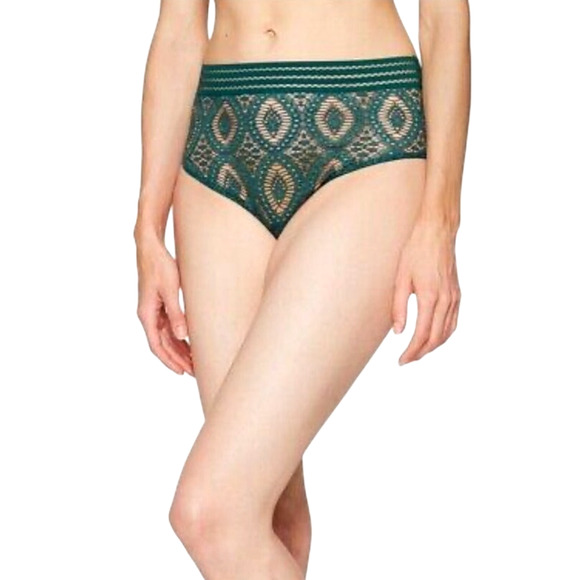Else Women's Medium Green Baroque Geometric Print Lingerie High Waist Briefs - Picture 1 of 7